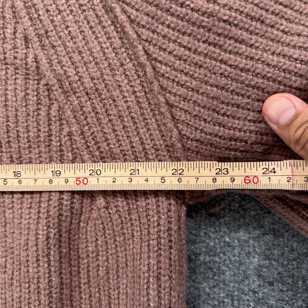 Free People Sweater Womens Small Pink Mock Neck Rib Knit Oversized Pullover Boho